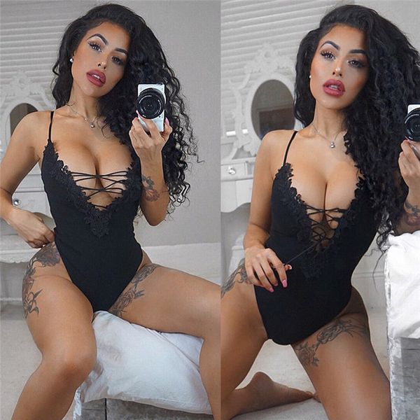 women sleeveless jumpsuit women's summer overalls 2018 strappy bodysuit stretch leotard vest deep v jumpsuits, Black;white
women sleeveless jumpsuit women's summer overalls 2018 strappy bodysuit stretch leotard vest deep v jumpsuits, Black;white