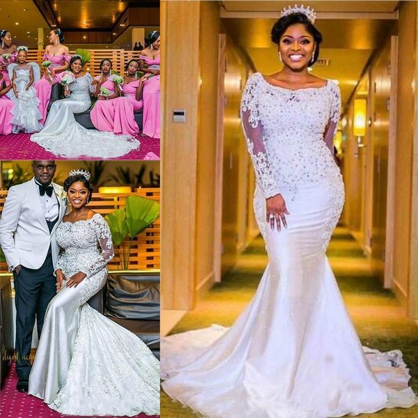 African Wedding Dresses Sweetheart Neckline With Sheer Lace Wedding Dress Appliqued Long Sleeve Sweep Train Length Black Girls Bridal Gowns
African Wedding Dresses Sweetheart Neckline With Sheer Lace Wedding Dress Appliqued Long Sleeve Sweep Train Length Black Girls Bridal Gowns