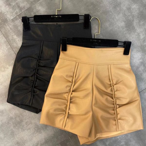 women's shorts deat 2021 autumn winter high waist pu faux leather women 19j-a158, White;black
women's shorts deat 2021 autumn winter high waist pu faux leather women 19j-a158, White;black