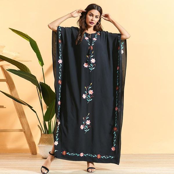 siskakia plus size bat sleeve abaya dress white floral embroidery maxi dressing gowns women bohemian dresses black summer 2020, Red
siskakia plus size bat sleeve abaya dress white floral embroidery maxi dressing gowns women bohemian dresses black summer 2020, Red