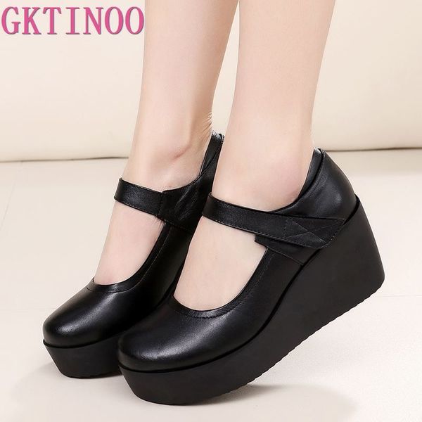 gktinoo 2019 spring genuine leather women pumps platform wedges round toes ankle strap high heel women shoes, Black
gktinoo 2019 spring genuine leather women pumps platform wedges round toes ankle strap high heel women shoes, Black