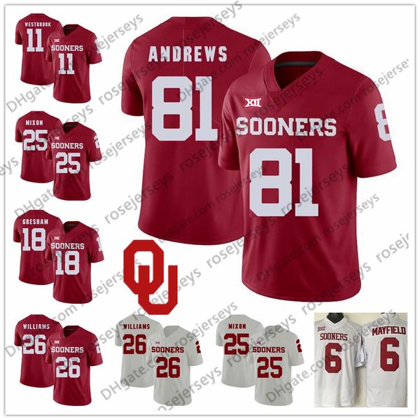 2019 oklahoma sooners #11 dede westbrook 18 jermaine gresham 25 joe mixon 26 damien williams 81 mark andrews rhamondre stevenson red jersey, Black
2019 oklahoma sooners #11 dede westbrook 18 jermaine gresham 25 joe mixon 26 damien williams 81 mark andrews rhamondre stevenson red jersey, Black
