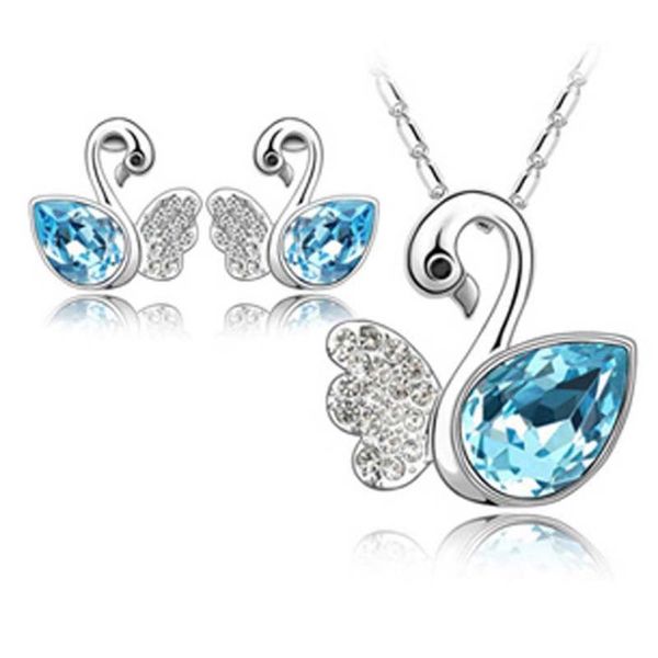 12 компл. симпатичные 18 к белое золото покрытием ausrtrian crystal swan ожерелье серьги ювелирные наборы с элементами swarovski свадебные у, Black
12 компл. симпатичные 18 к белое золото покрытием ausrtrian crystal swan ожерелье серьги ювелирные наборы с элементами swarovski свадебные у, Black
