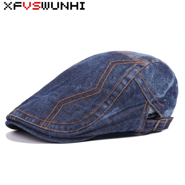 xfvswunhi men's washed denim berets women's stitching embroidery caps outdoor mountaineering sun hat spring autumn forward hats, Blue;gray
xfvswunhi men's washed denim berets women's stitching embroidery caps outdoor mountaineering sun hat spring autumn forward hats, Blue;gray