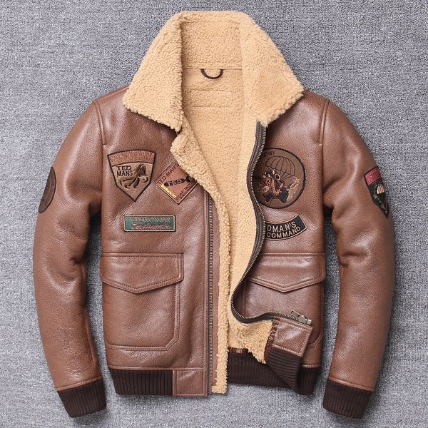 ferner new original ecological genuine leather fur jacket men's winter fur one flight suit slim badge warm motorcycle clothing, Black
ferner new original ecological genuine leather fur jacket men's winter fur one flight suit slim badge warm motorcycle clothing, Black