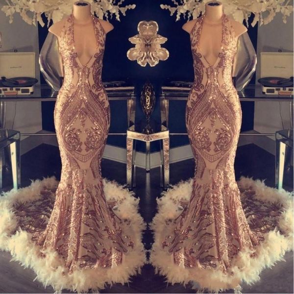 Sexy Gold Sleeveless Prom Evening Dresses 2019 Sequined Mermaid Appliqued Feather Party Gowns Pageant Dress Plus Size Custom
Sexy Gold Sleeveless Prom Evening Dresses 2019 Sequined Mermaid Appliqued Feather Party Gowns Pageant Dress Plus Size Custom