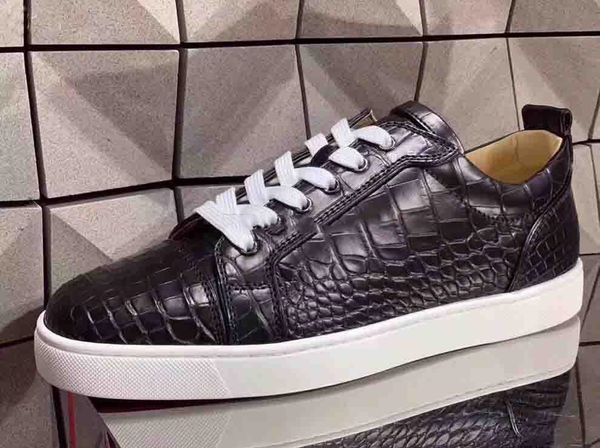 use crocodile leather real leather sneakers,luxury designer red bottom low cut shoes spikes junior flats men women fashion casual shoe, Black
use crocodile leather real leather sneakers,luxury designer red bottom low cut shoes spikes junior flats men women fashion casual shoe, Black