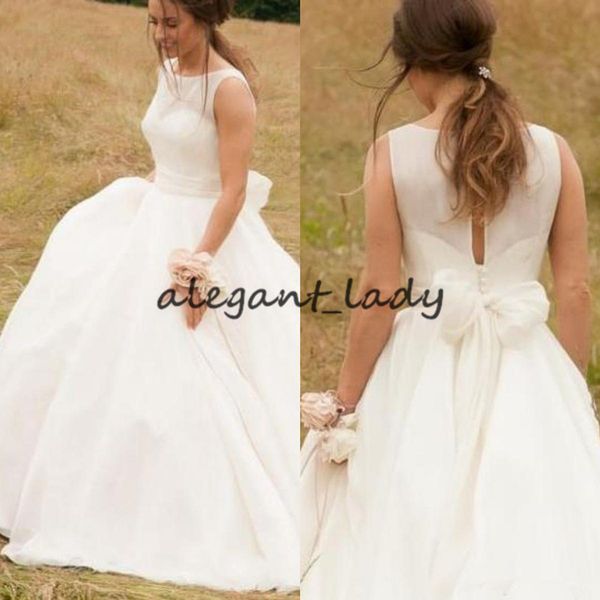 vintage a line simple country wedding dresses 2019 sweep train jewel beach bridal gowns ivory boho wedding dresses plus size, White
vintage a line simple country wedding dresses 2019 sweep train jewel beach bridal gowns ivory boho wedding dresses plus size, White