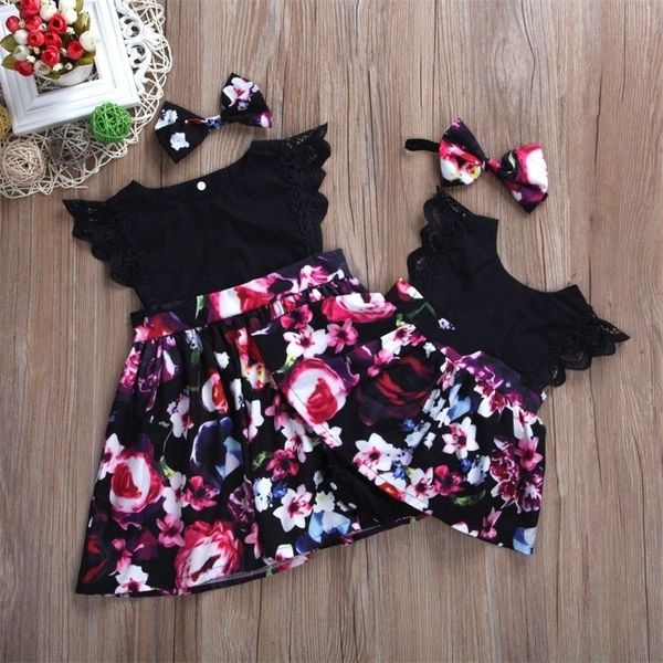 ruffled short sleeve little sister and big sister matching floral dress romper, Blue
ruffled short sleeve little sister and big sister matching floral dress romper, Blue