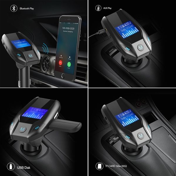 wireless hands-bluetooth car kit mp3 player fm transmitter usb car charger support aux input and output practical useful
wireless hands-bluetooth car kit mp3 player fm transmitter usb car charger support aux input and output practical useful