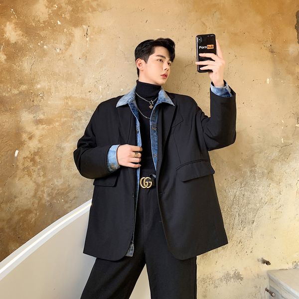 мужчины vintage streetwear denim сращивания свободный свободный blazer jacket мужской hip hop моды костюм пальто верхняя одежда осень зима, White;black
мужчины vintage streetwear denim сращивания свободный свободный blazer jacket мужской hip hop моды костюм пальто верхняя одежда осень зима, White;black