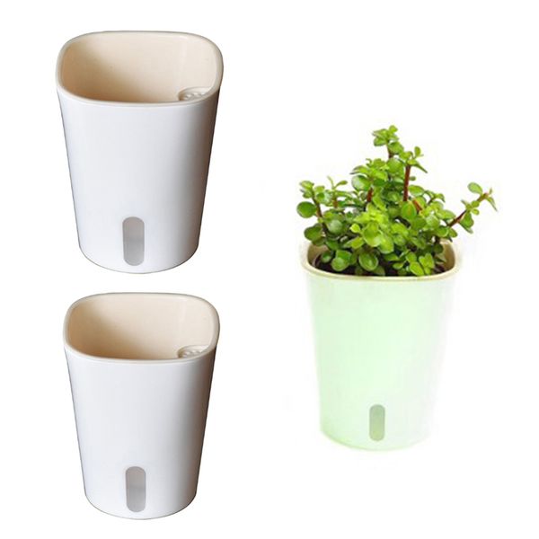 2x self watering planter pots automatic irrigation system flowers pots for herbs 
2x self watering planter pots automatic irrigation system flowers pots for herbs