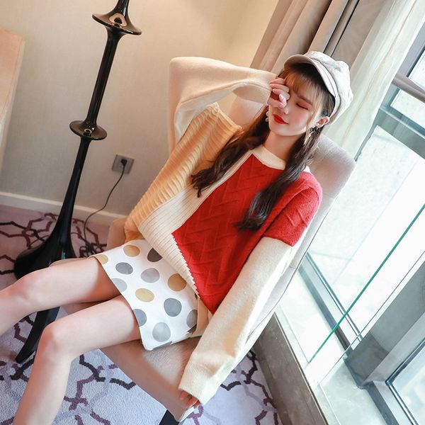 2019 new loose pullover women sweater o-neck knitted jumper casual comfortable warm sweaters, White;black
2019 new loose pullover women sweater o-neck knitted jumper casual comfortable warm sweaters, White;black