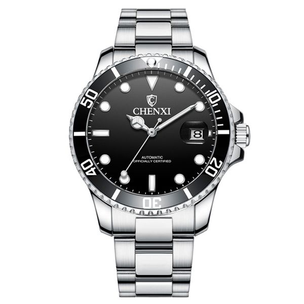 chenxi luminous pointer male wristwatch stainless steel strap mechanical automatic analog dial face stainless steel folding buckle, Slivery;brown
chenxi luminous pointer male wristwatch stainless steel strap mechanical automatic analog dial face stainless steel folding buckle, Slivery;brown