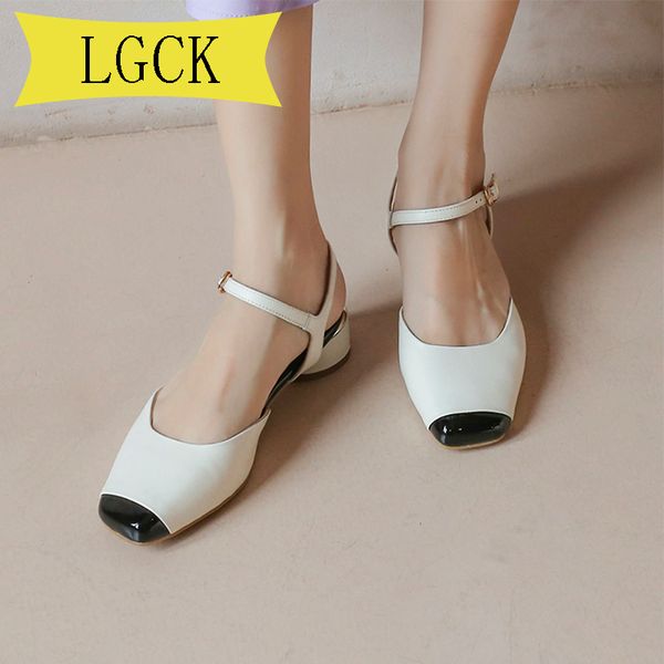 plus size 34-44 genuine leather pumps spring green square toe handmade round heels shoes woman party lady pumps, Black 
plus size 34-44 genuine leather pumps spring green square toe handmade round heels shoes woman party lady pumps, Black