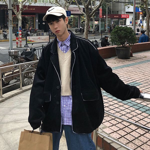 2019 spring new ins tide brand men's shirt edging suit jacket blazer hombre moto biker hip hop smart casual fashion, White;black
2019 spring new ins tide brand men's shirt edging suit jacket blazer hombre moto biker hip hop smart casual fashion, White;black