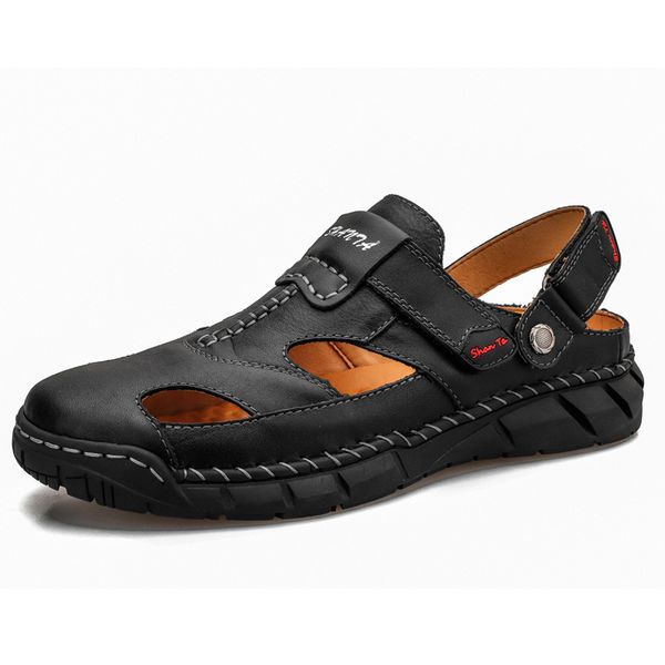 genuine leather men's sandals summer casual shoes outdoor beach sandals comfortable mens shoes classic roman slippers size 38-48, Black
genuine leather men's sandals summer casual shoes outdoor beach sandals comfortable mens shoes classic roman slippers size 38-48, Black