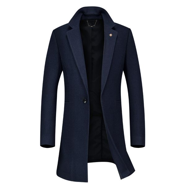 men trench coat new winter wool slim fit long trench coats wool blends men overcoat fashion outerwear, Black
men trench coat new winter wool slim fit long trench coats wool blends men overcoat fashion outerwear, Black