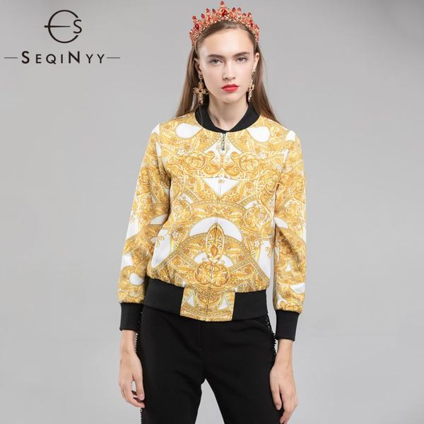 seqinyy yellow jackets 2018 early autumn woman's new fashion long sleeve stand printed high street vintage elegant slim jackets, Black;brown
seqinyy yellow jackets 2018 early autumn woman's new fashion long sleeve stand printed high street vintage elegant slim jackets, Black;brown