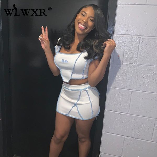 wlwxr summer club pink outfits two piece short set women knitted suit 2020 crop 2 piece skirt set ladies matching sets, White
wlwxr summer club pink outfits two piece short set women knitted suit 2020 crop 2 piece skirt set ladies matching sets, White