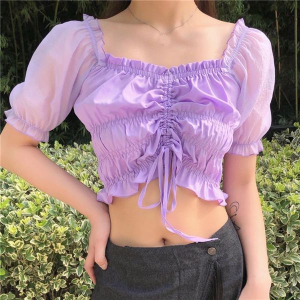 2020 chic women short sleeve round o neck mesh shirt streetwear korean short purple color crop mujer fashion clothes, White
2020 chic women short sleeve round o neck mesh shirt streetwear korean short purple color crop mujer fashion clothes, White