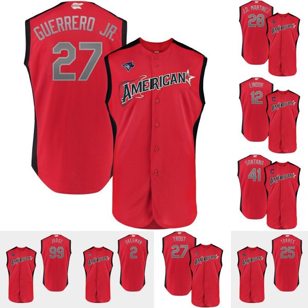 2019 Allstar Game Jersey 27 Vladimir Guerrero Jr. 28 J.D. Martinez 12 Francisco Lindor 2 Alex Bregman 24 Gary Sanchez 41 Carlos Santana
2019 Allstar Game Jersey 27 Vladimir Guerrero Jr. 28 J.D. Martinez 12 Francisco Lindor 2 Alex Bregman 24 Gary Sanchez 41 Carlos Santana