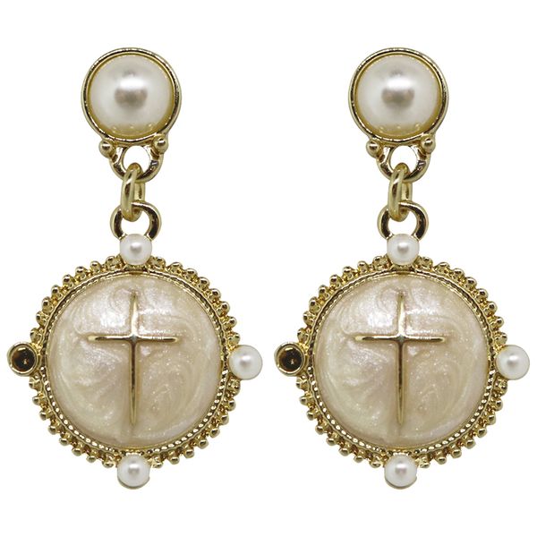 simple white enamel round clip on earrings without piercing royal baroque elegant cross no ears hole clips earrings, Silver
simple white enamel round clip on earrings without piercing royal baroque elegant cross no ears hole clips earrings, Silver