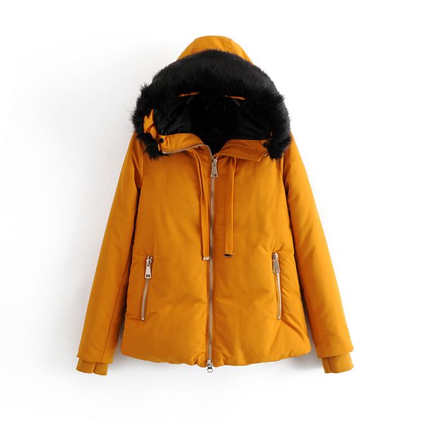 women thick warm faux fur collar hooded zipper padded jackets famale 2019 winter fashion solid casual street outwear coats parka, Black
women thick warm faux fur collar hooded zipper padded jackets famale 2019 winter fashion solid casual street outwear coats parka, Black