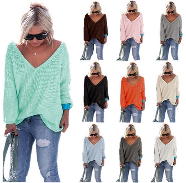 women oversized pullovers solid color v-neck sweater long sleeve t-shirts outwear autumn knitwear loose casual jumpers pullover, Blue
women oversized pullovers solid color v-neck sweater long sleeve t-shirts outwear autumn knitwear loose casual jumpers pullover, Blue