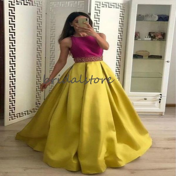 two tone prom dresses a line o neck floor length long formal dresses with beaded modest sleeveless evening gowns 2020 special occasion dress, Black
two tone prom dresses a line o neck floor length long formal dresses with beaded modest sleeveless evening gowns 2020 special occasion dress, Black