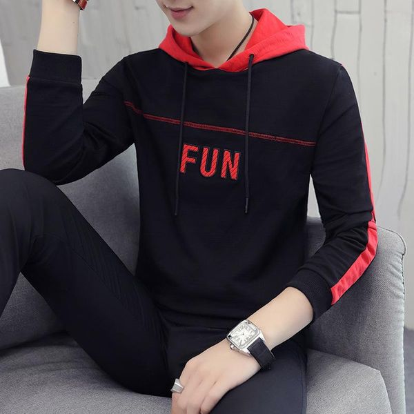 spring 2019 new men's long-sleeved hoodie trend casual striped hoodie, Black
spring 2019 new men's long-sleeved hoodie trend casual striped hoodie, Black