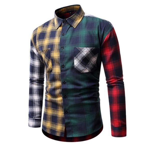 korean style mens designer shirts fashion casual colorful plaid printed long sleeve shirts spring mens shirts, White;black
korean style mens designer shirts fashion casual colorful plaid printed long sleeve shirts spring mens shirts, White;black
