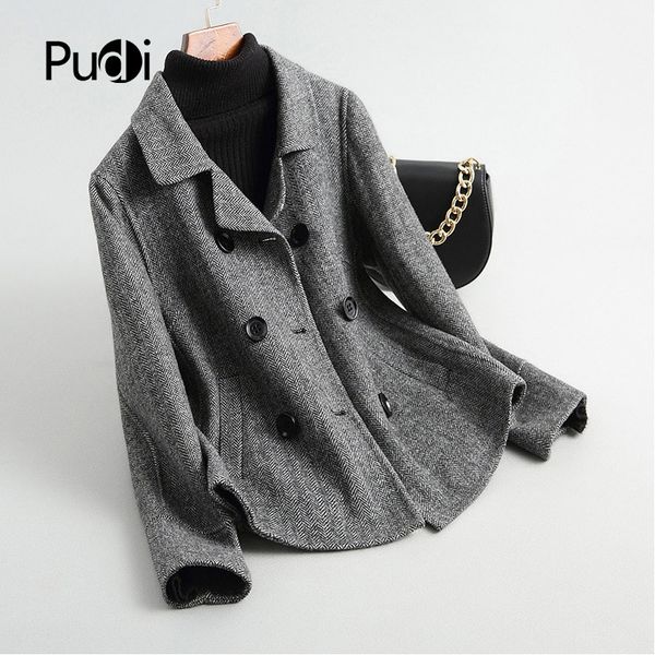 women's fur & faux pudi ro18052 2021 women fall winter short herringbone wool jacket with pocket lady long style leisure coat, Black
women's fur & faux pudi ro18052 2021 women fall winter short herringbone wool jacket with pocket lady long style leisure coat, Black
