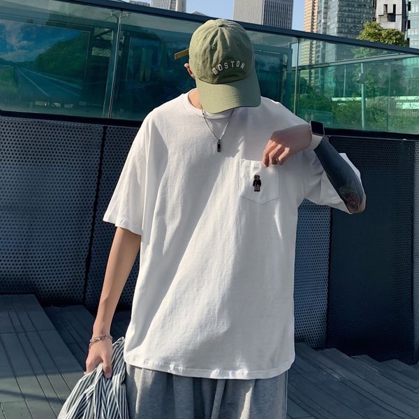 korean loose shirt summer tide brand men's round neck short sleeve t-shirt trend of men a generation of fat explosion models, White;black
korean loose shirt summer tide brand men's round neck short sleeve t-shirt trend of men a generation of fat explosion models, White;black