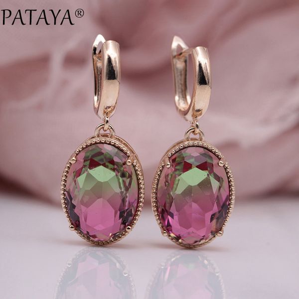 pataya new 585 rose gold oval tourmaline zircon long dangle earrings women wedding party hollow earring fine jewelry, Silver
pataya new 585 rose gold oval tourmaline zircon long dangle earrings women wedding party hollow earring fine jewelry, Silver
