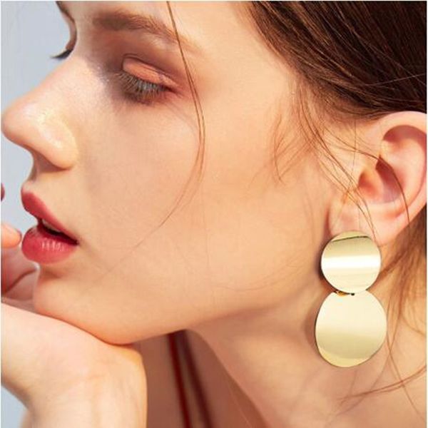 fashion statement earrings 2019 large round geometric earrings for women pendant drop female modern jewelry, Silver
fashion statement earrings 2019 large round geometric earrings for women pendant drop female modern jewelry, Silver