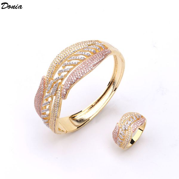 donia jewelry european and american feather openwork bracelet inlaid with zircon three-color ring refers to women's jewelry, Silver
donia jewelry european and american feather openwork bracelet inlaid with zircon three-color ring refers to women's jewelry, Silver