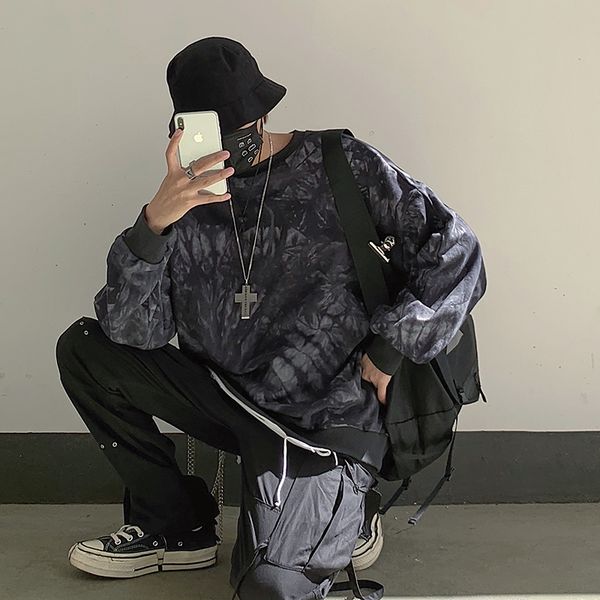 2019 autumn and winter new loose personality hooded retro wash uneven graffiti splash ink tie-dyed casual pullover, White;black
2019 autumn and winter new loose personality hooded retro wash uneven graffiti splash ink tie-dyed casual pullover, White;black