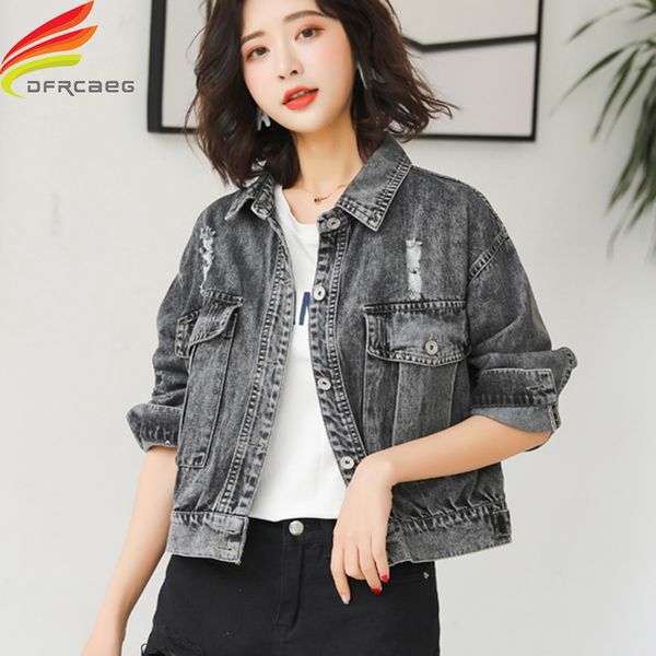 black denim jacket women autumn 2019 new arrivals street style hole pockets coats and jackets women single buttons jean jacket, Black;brown
black denim jacket women autumn 2019 new arrivals street style hole pockets coats and jackets women single buttons jean jacket, Black;brown