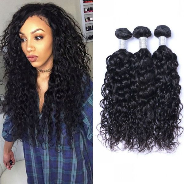 water wave hair bundles natural color 3pcs virgin hair wet and wavy peruvian human hair weave, Black
water wave hair bundles natural color 3pcs virgin hair wet and wavy peruvian human hair weave, Black