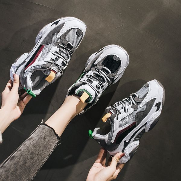 2020 new chunky sneakers women shoes female thick bottom high heels platform shoes woman lace up student casual plus size, Black 
2020 new chunky sneakers women shoes female thick bottom high heels platform shoes woman lace up student casual plus size, Black