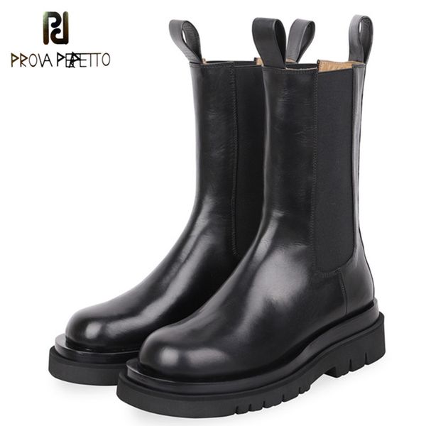 prova perfetto fashion genuine leather boots women platform block heel mid-calf boots woman plush booties, Black
prova perfetto fashion genuine leather boots women platform block heel mid-calf boots woman plush booties, Black