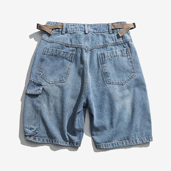 2019 man summer loose pocket army practical tactical belt short jeans pants for men denim shorts, Blue
2019 man summer loose pocket army practical tactical belt short jeans pants for men denim shorts, Blue