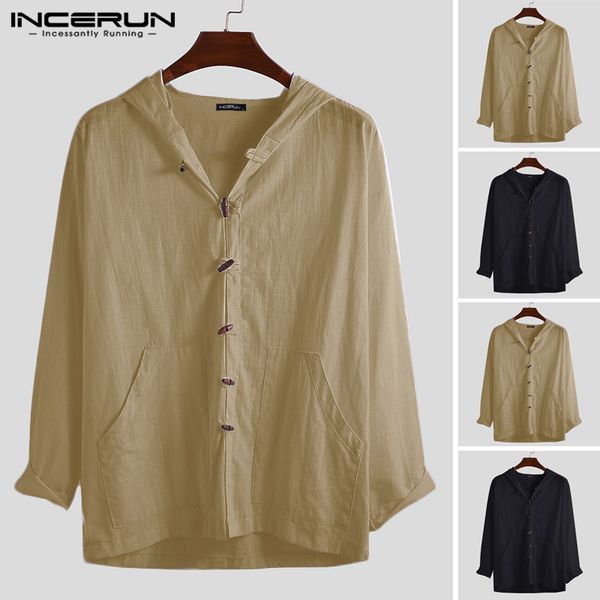 incerun 2019 long sleeve men loose solid color long hooded cotton button hoodie pocket men's simple literary new fashion hoodie, Black
incerun 2019 long sleeve men loose solid color long hooded cotton button hoodie pocket men's simple literary new fashion hoodie, Black