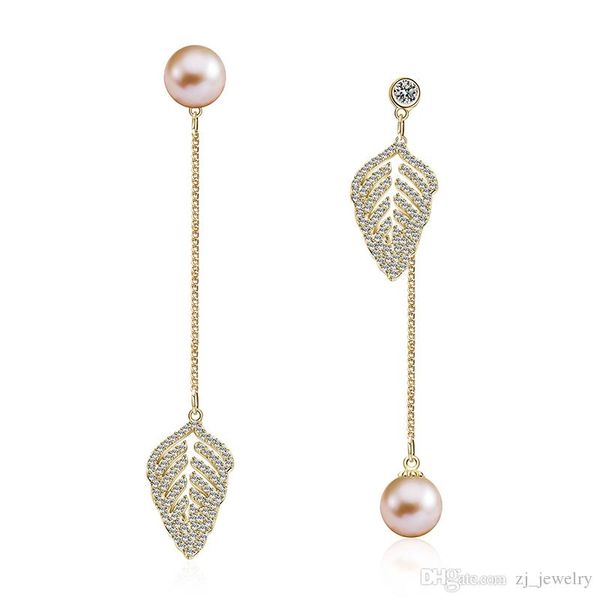 2019 fashion long section drop earrings gold color copper zircon leaves pearl design style personality ladies jewelry gift, Golden;silver
2019 fashion long section drop earrings gold color copper zircon leaves pearl design style personality ladies jewelry gift, Golden;silver