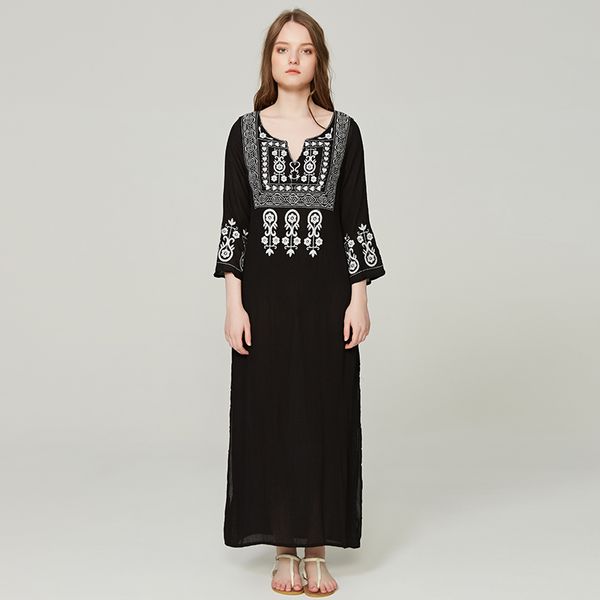 2018 uk british women vintage ethnic embroidery summer hippie boho people dress cotton black long dresses vestidos femininos, Black;gray
2018 uk british women vintage ethnic embroidery summer hippie boho people dress cotton black long dresses vestidos femininos, Black;gray