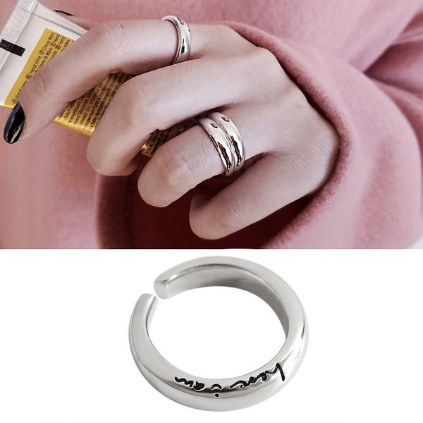 s925 sterling silver rings for women ladies trendy simple glossy thickened heavy industry opening ring korean jewelry, Golden;silver
s925 sterling silver rings for women ladies trendy simple glossy thickened heavy industry opening ring korean jewelry, Golden;silver