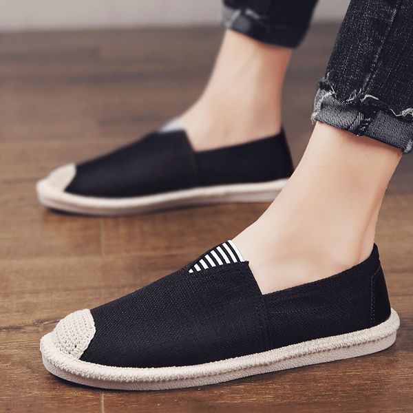 2019 new summer canvas mens shoes, slip-on mens casual shoes fishermans grass-made cloth shoe, Black
2019 new summer canvas mens shoes, slip-on mens casual shoes fishermans grass-made cloth shoe, Black