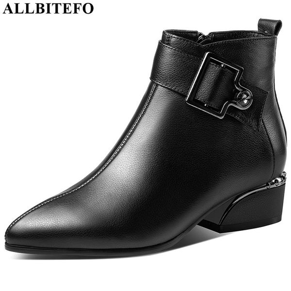 allbitefo natural genuine leather belt buckle women boots comfortable pointed toe ankle boots autumn winter fashion girls, Black
allbitefo natural genuine leather belt buckle women boots comfortable pointed toe ankle boots autumn winter fashion girls, Black
