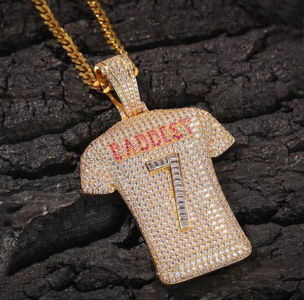 14k gold iced out jersey no 7 pendant necklace bling micro pave cubic zirconia simulated diamonds with 5mm 24inch cuban chain, Silver
14k gold iced out jersey no 7 pendant necklace bling micro pave cubic zirconia simulated diamonds with 5mm 24inch cuban chain, Silver